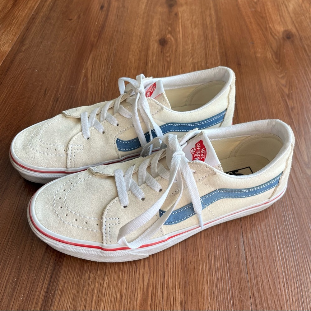 Vans Sk8-Low Classic White/Navy W/9 M/7.5